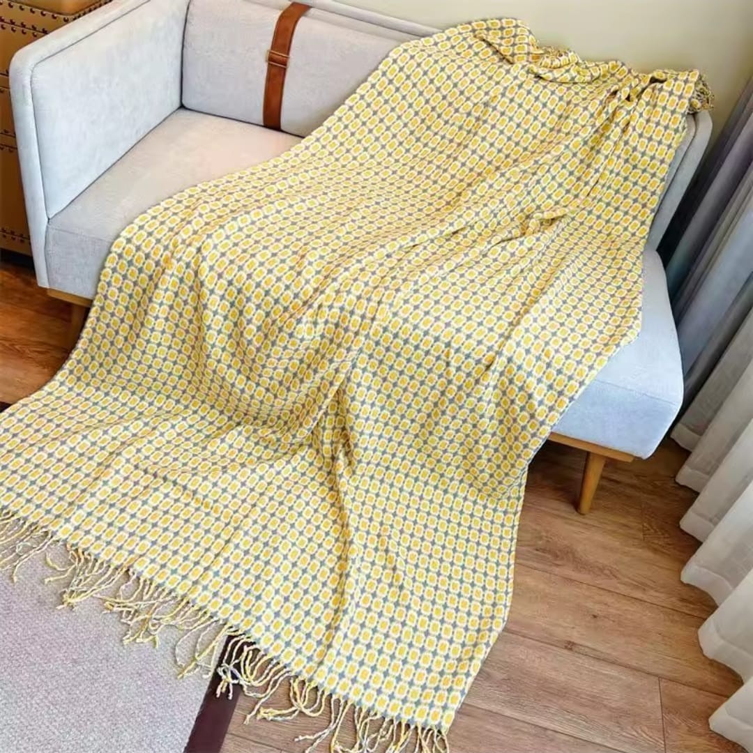 Printed Knitted Throw Blanket