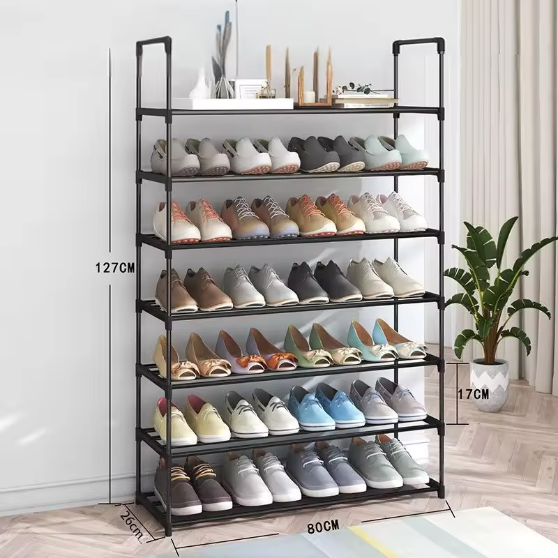 7-Tier Stackable Iron Shoe Rack