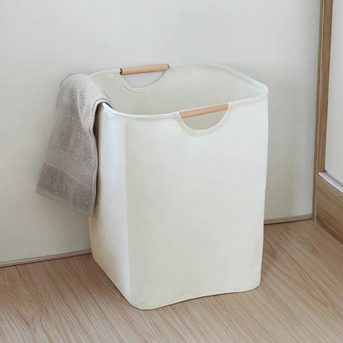 Large Capacity Laundry Hamper with Bamboo Handles